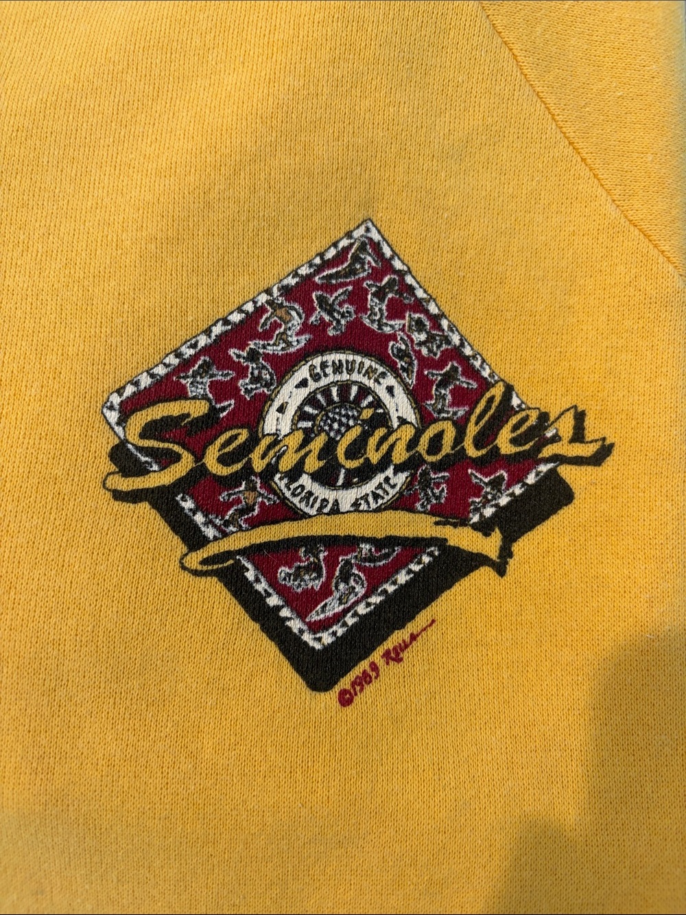 FSU Seminoles Yellow Vintage Graphic Men's Sweater